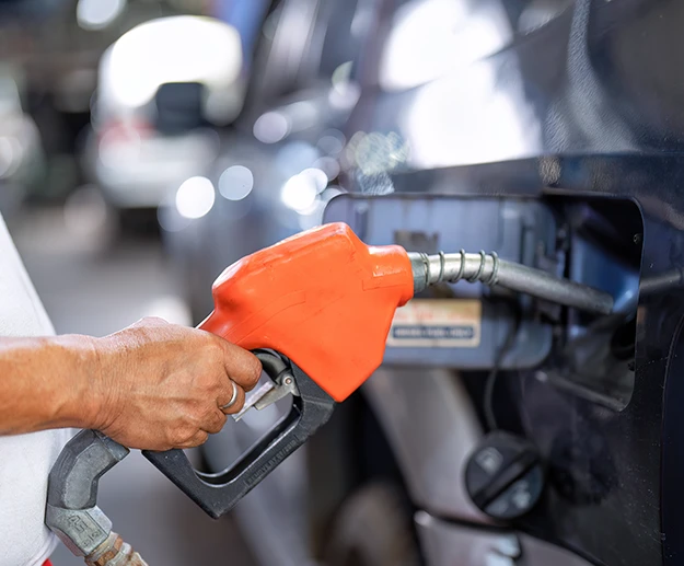 Filling the gas tank of a truck