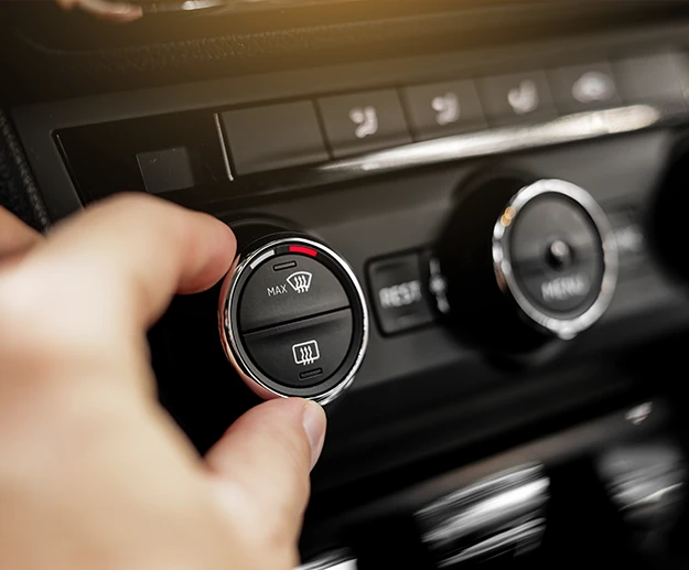 Heating System control panel of a vehicle